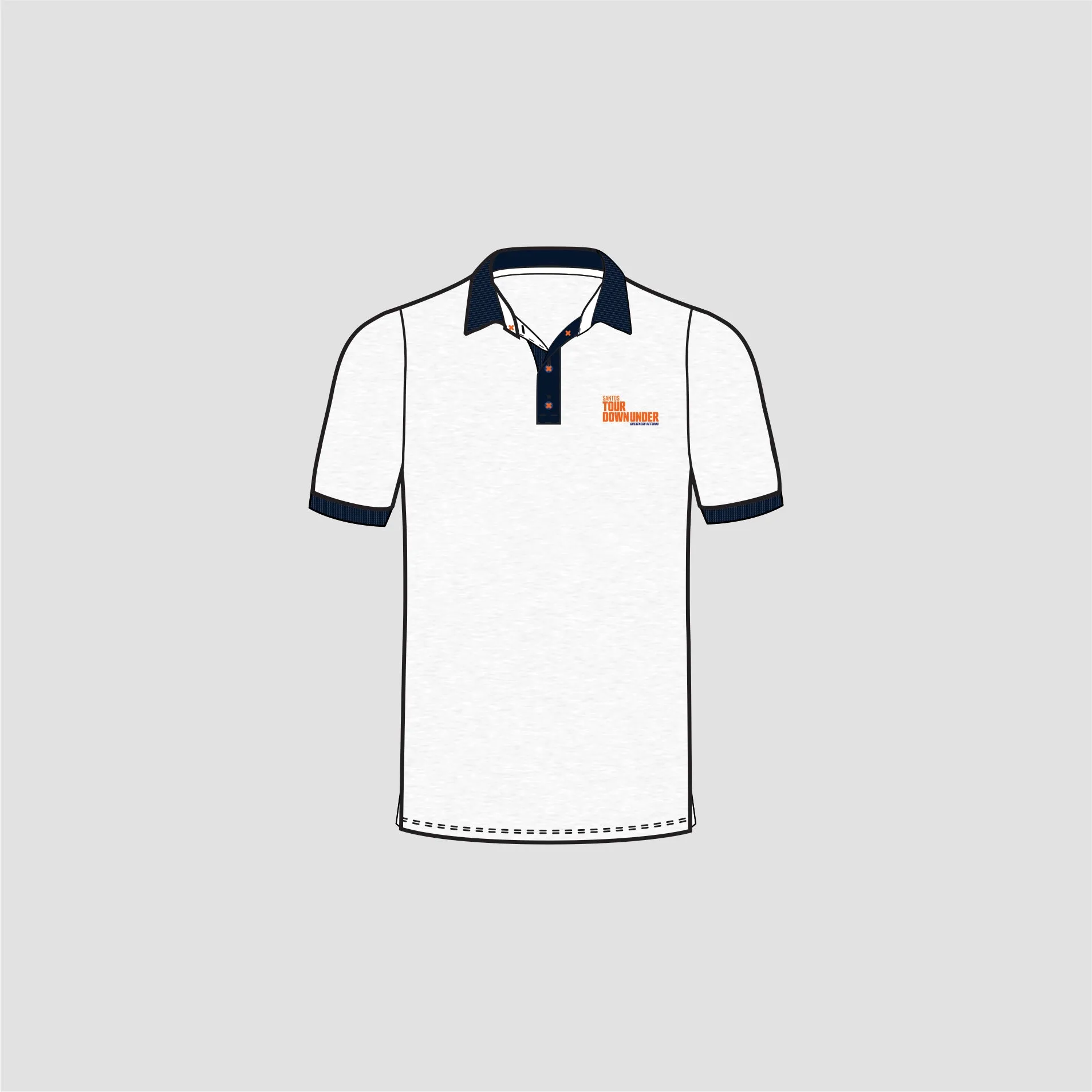 2023 TDU POLO COTTON LIGHT GREY MARL