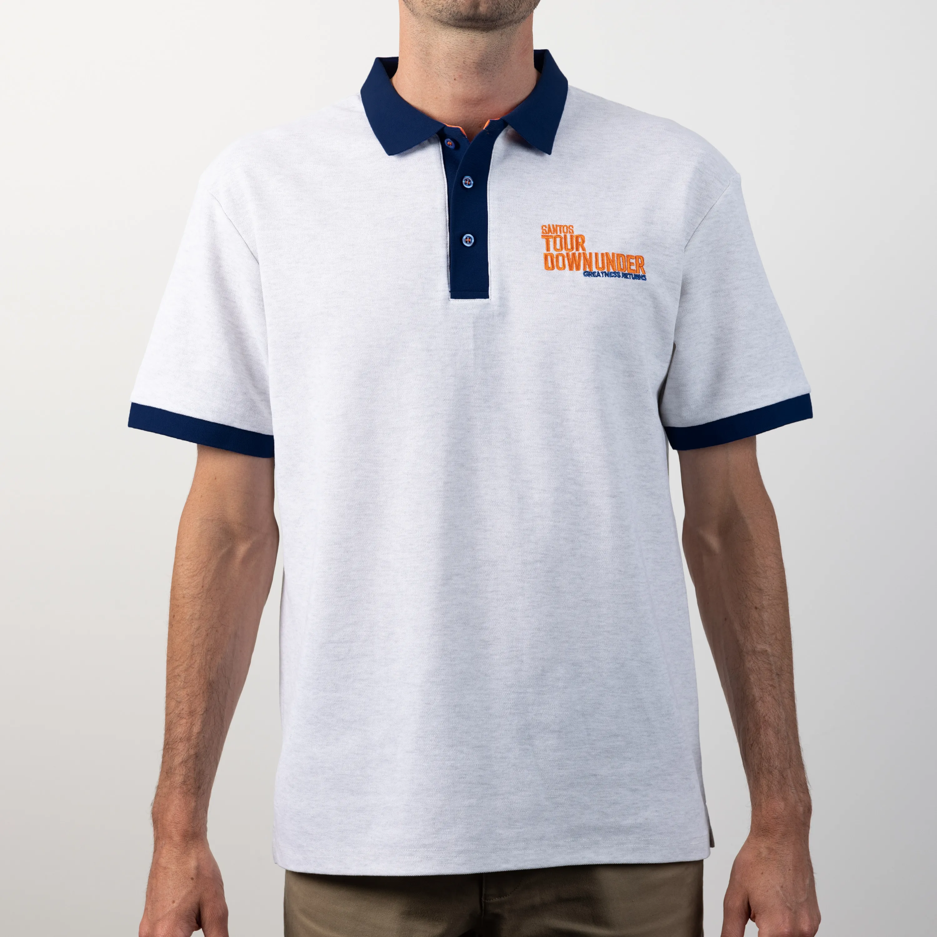2023 TDU POLO COTTON LIGHT GREY MARL
