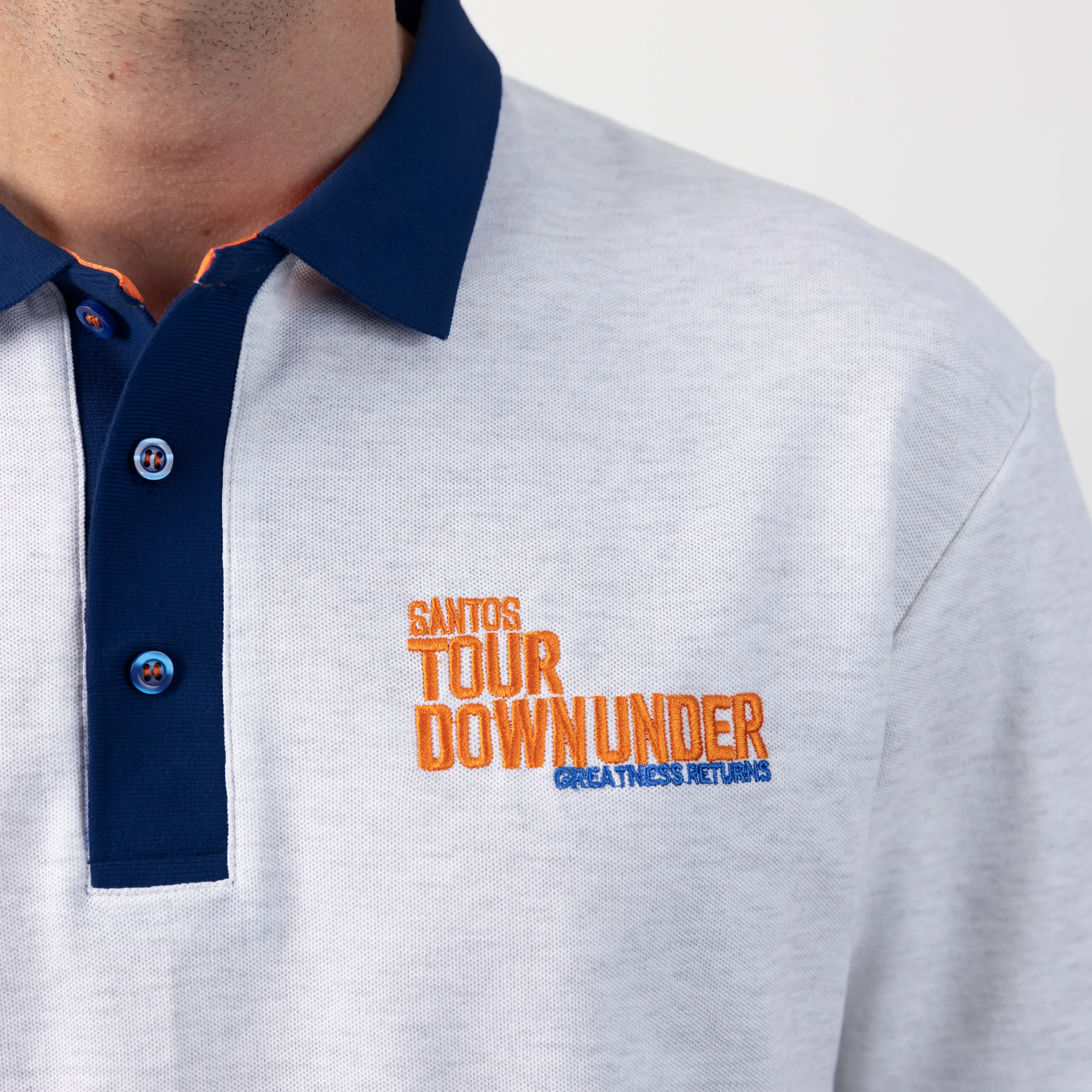 2023 TDU POLO COTTON LIGHT GREY MARL