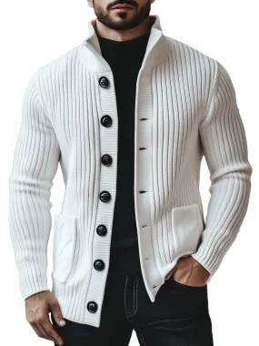 【24-hour shipping】Casual Stand Collar Button Knit Cardigan