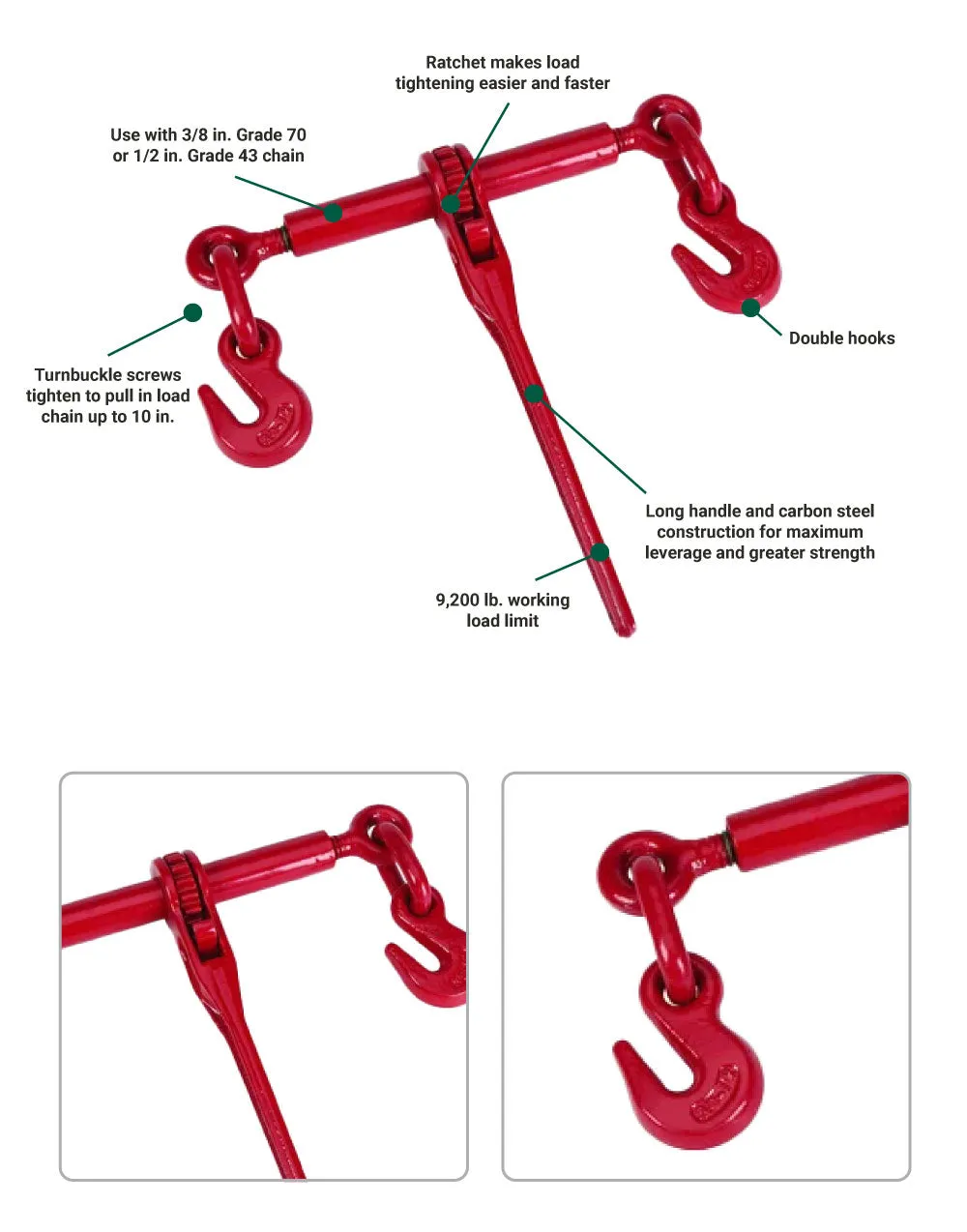 (4850643.ULT) Ultra-Tow 3/8-In. Rachet Load Binder | 9,200-Lb. Capacity