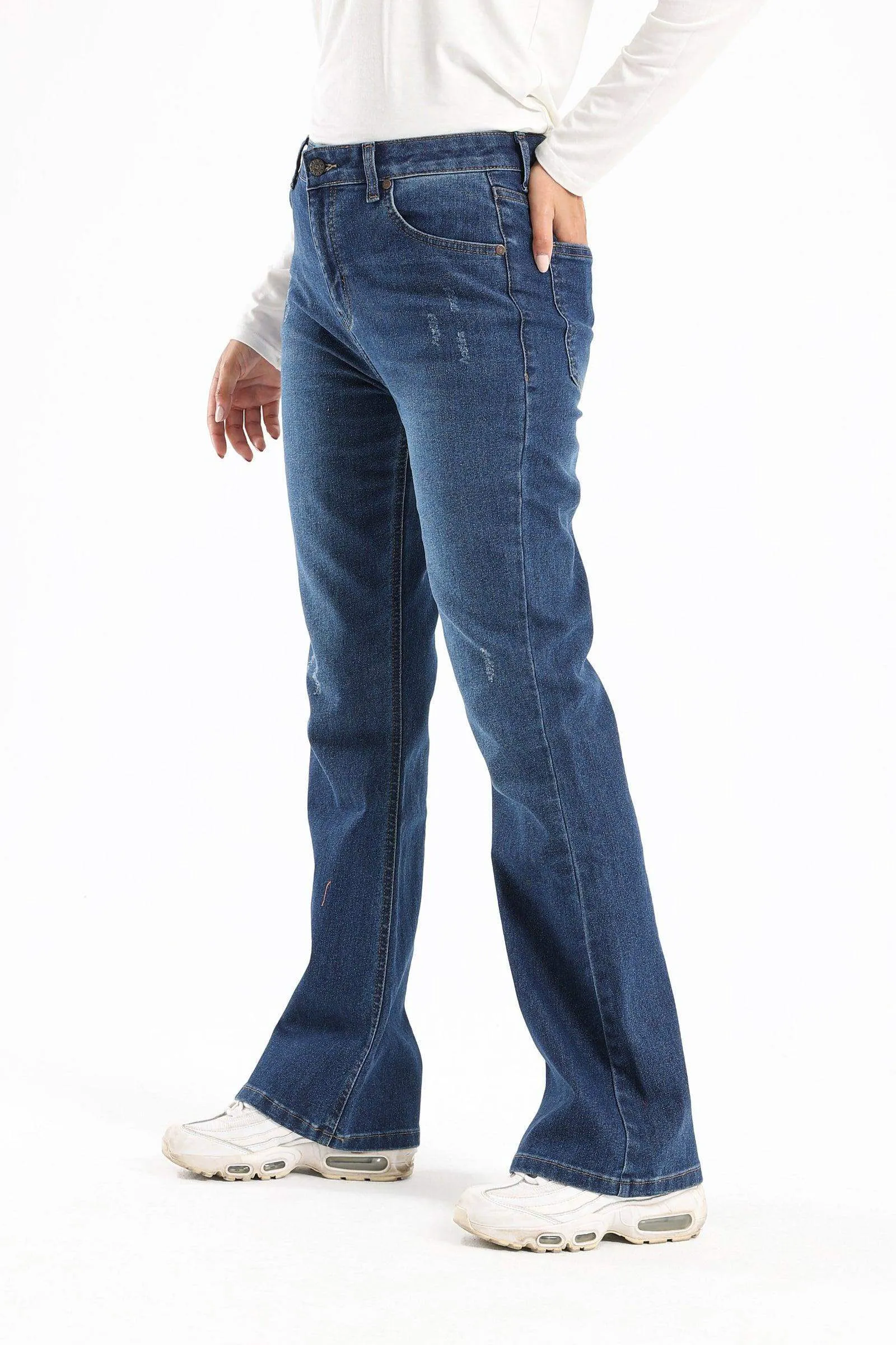 5 Pockets Flared Denim Pants