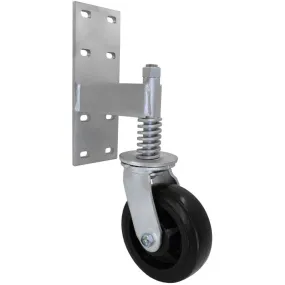 6" x 2" Rubber on Nylon Wheel Heavy Duty Spring Gate Caster