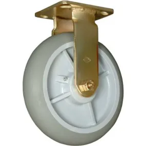 8" x 2" Thermo-Pro Wheel Brass Plated Rigid Caster - 550 lbs. capacity