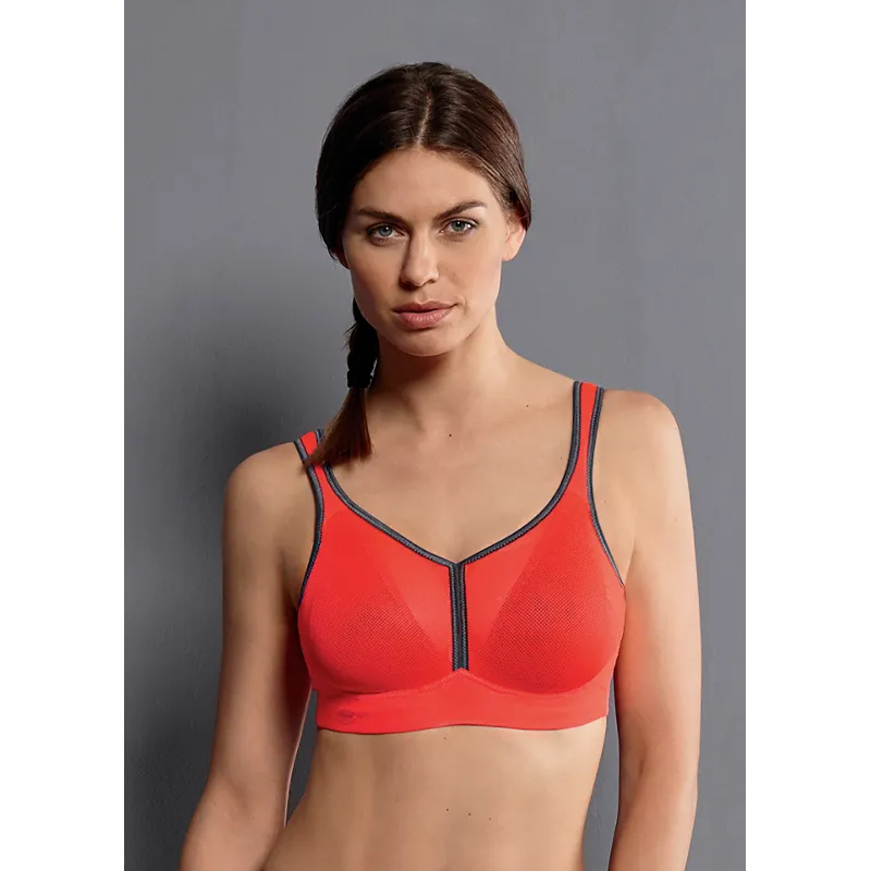 Air Control Padded Cup Coral Anthracite Sports Bra Non-Wired - Anita Active