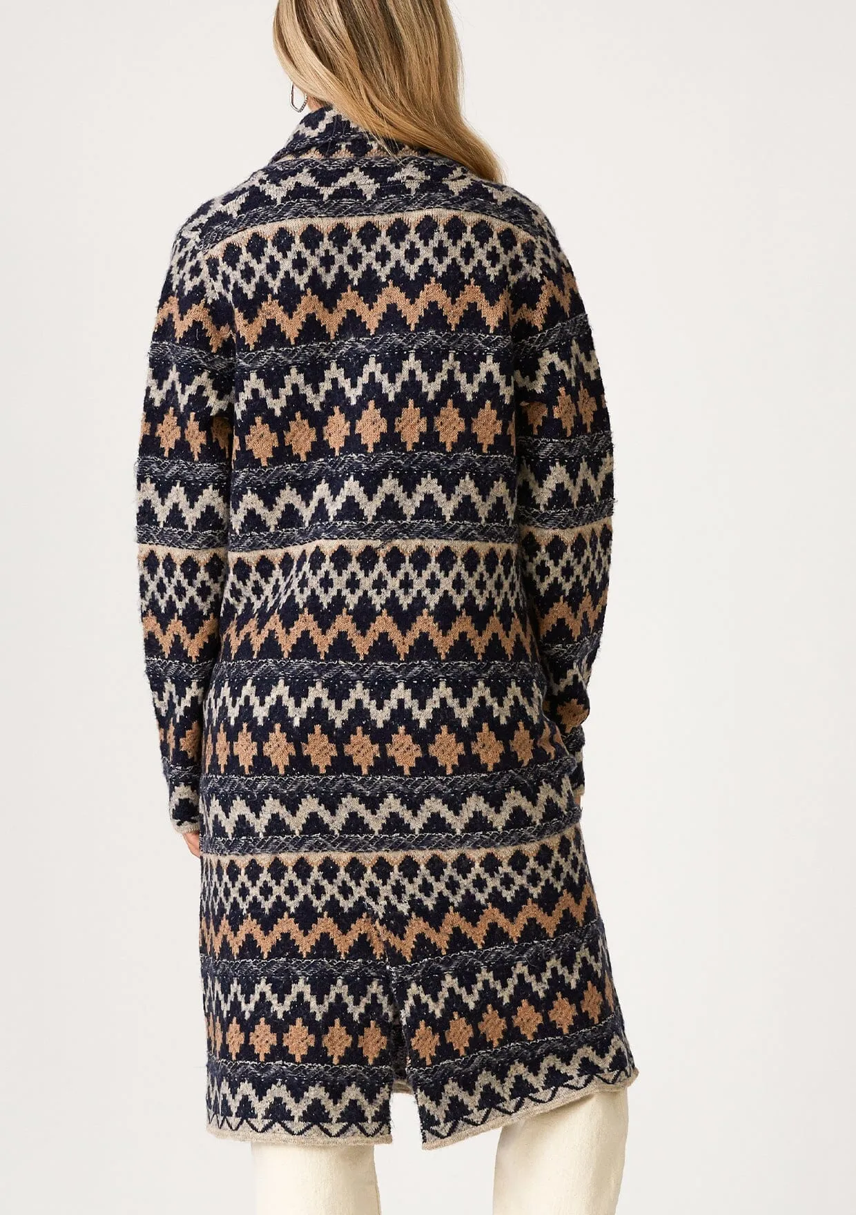 Alex Chevron Jacquard Coatigan