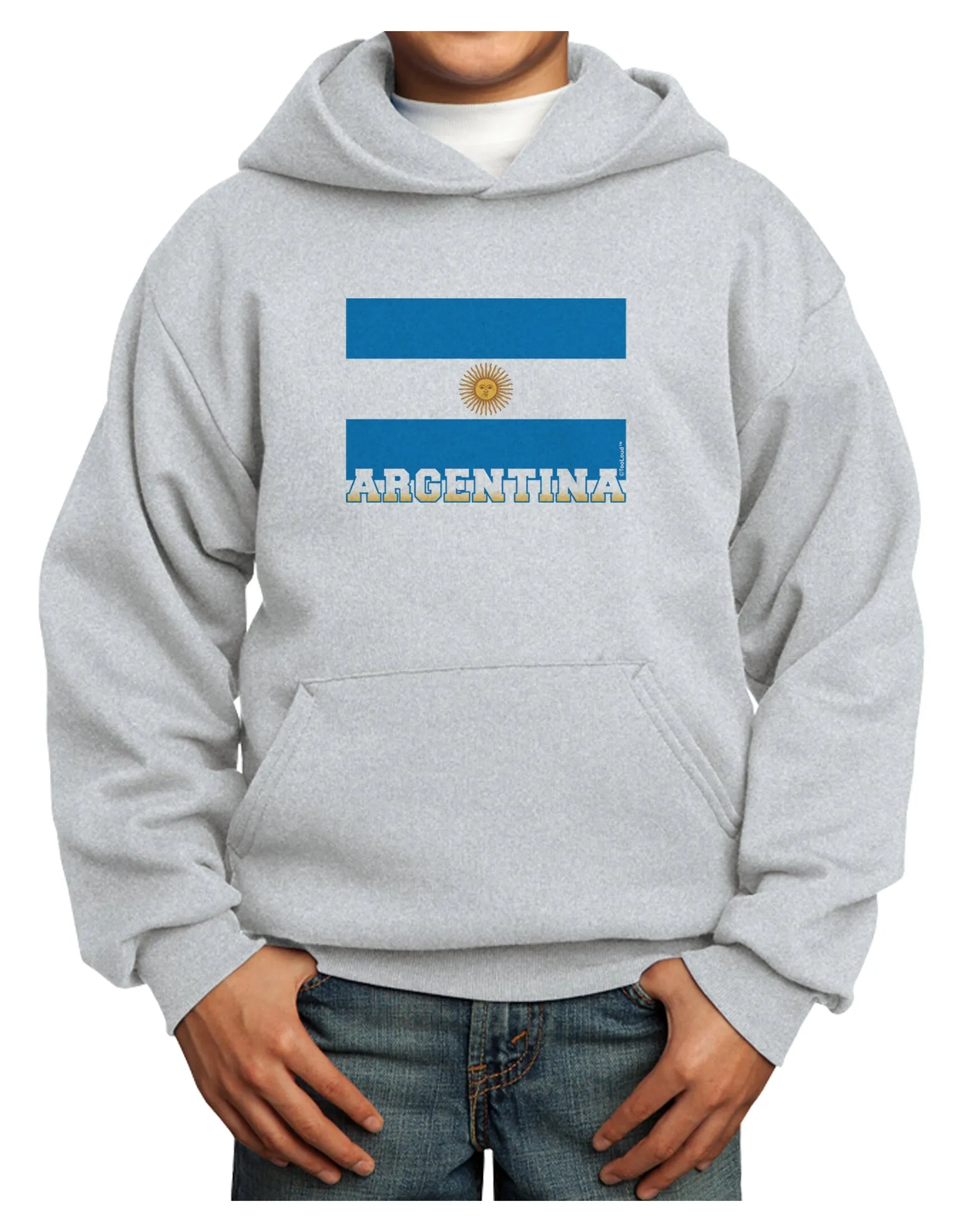 Argentina Flag Youth Hoodie Pullover Sweatshirt