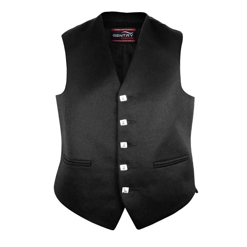 Argyle Jacket & Vest Black Scottish Outfit
