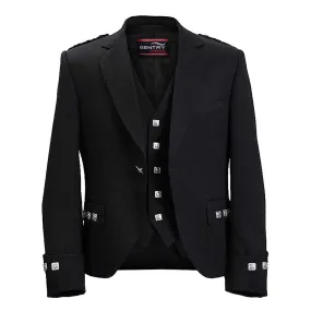 Argyle Jacket & Vest Black Scottish Outfit
