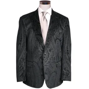 Audubon Black Gray Paisley Velvet Sport Coat