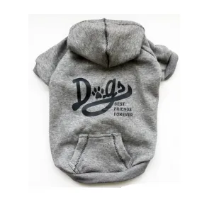 BFF Grey Fleece Dog Hoodie Sweatshirt XXS to 100  LBS  ****FINAL SALE ****