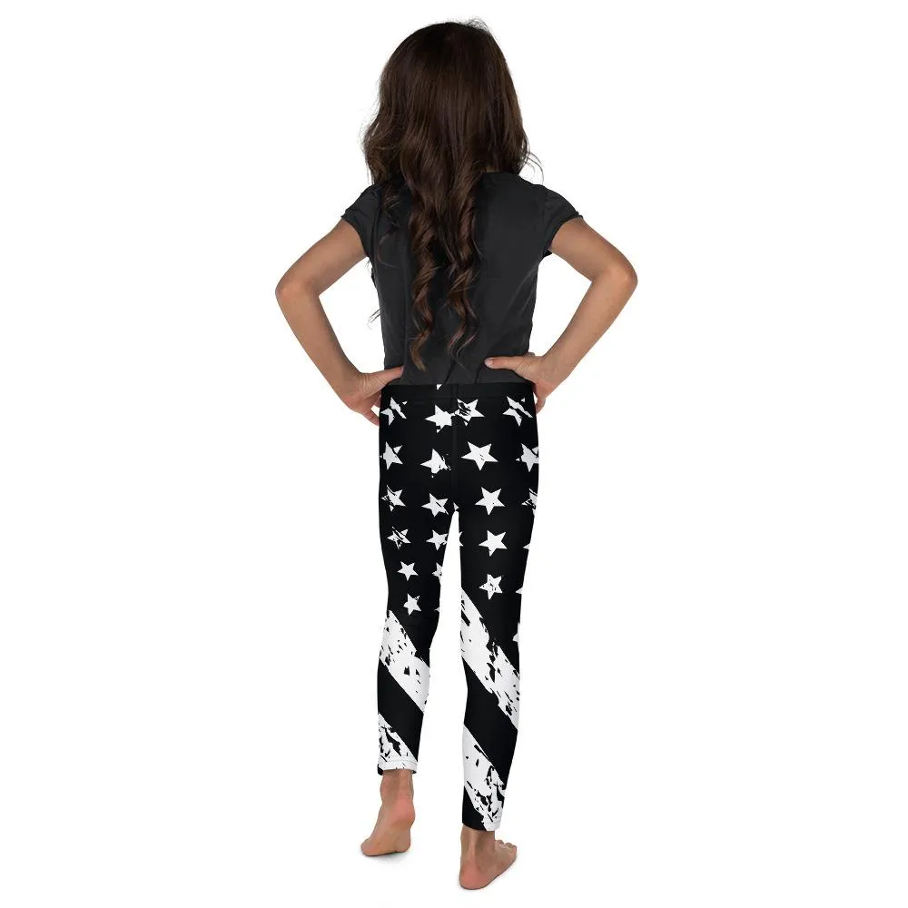Black & White American Flag Kid's Leggings