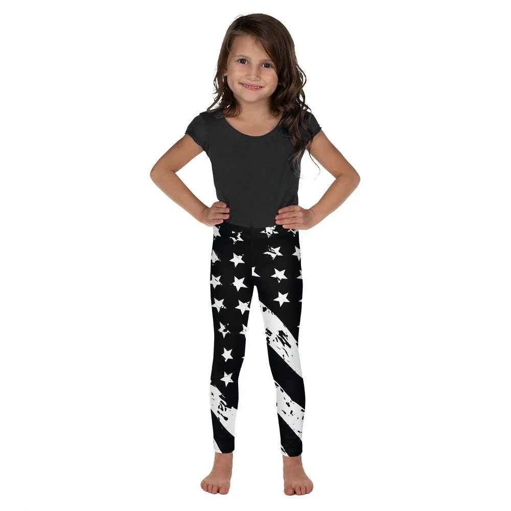 Black & White American Flag Kid's Leggings