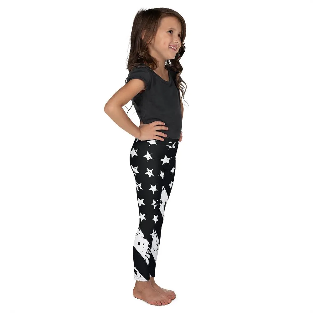 Black & White American Flag Kid's Leggings