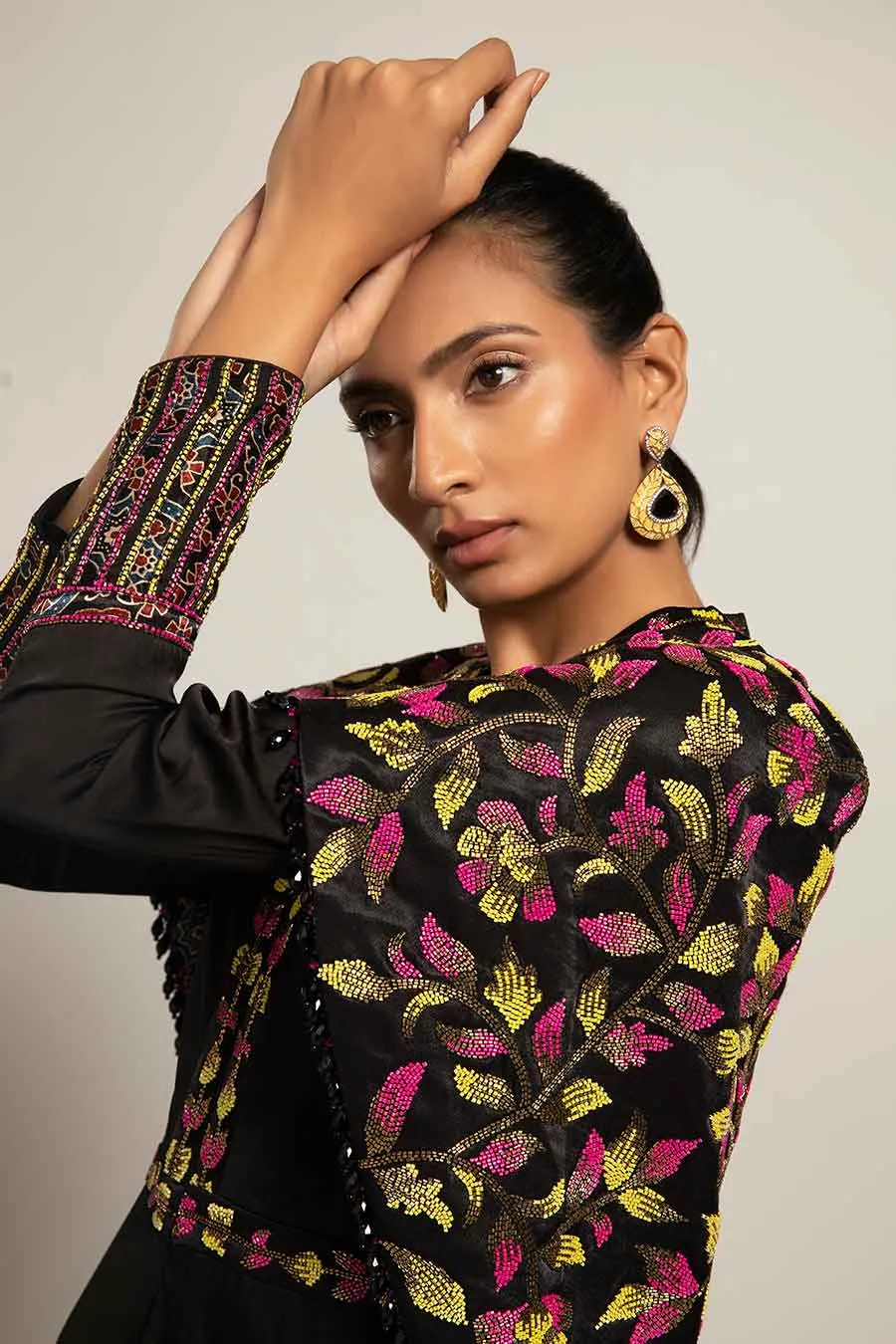 Black Empyrean Embroidered Jumpsuit