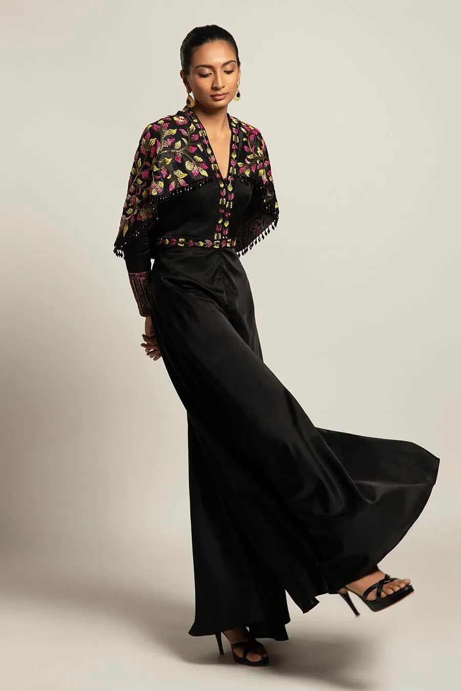 Black Empyrean Embroidered Jumpsuit