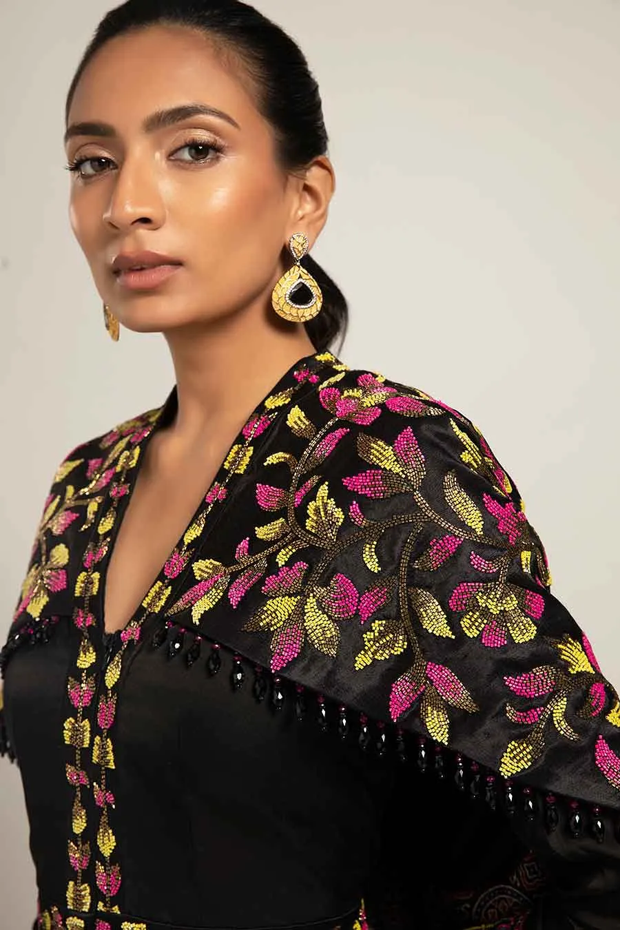 Black Empyrean Embroidered Jumpsuit