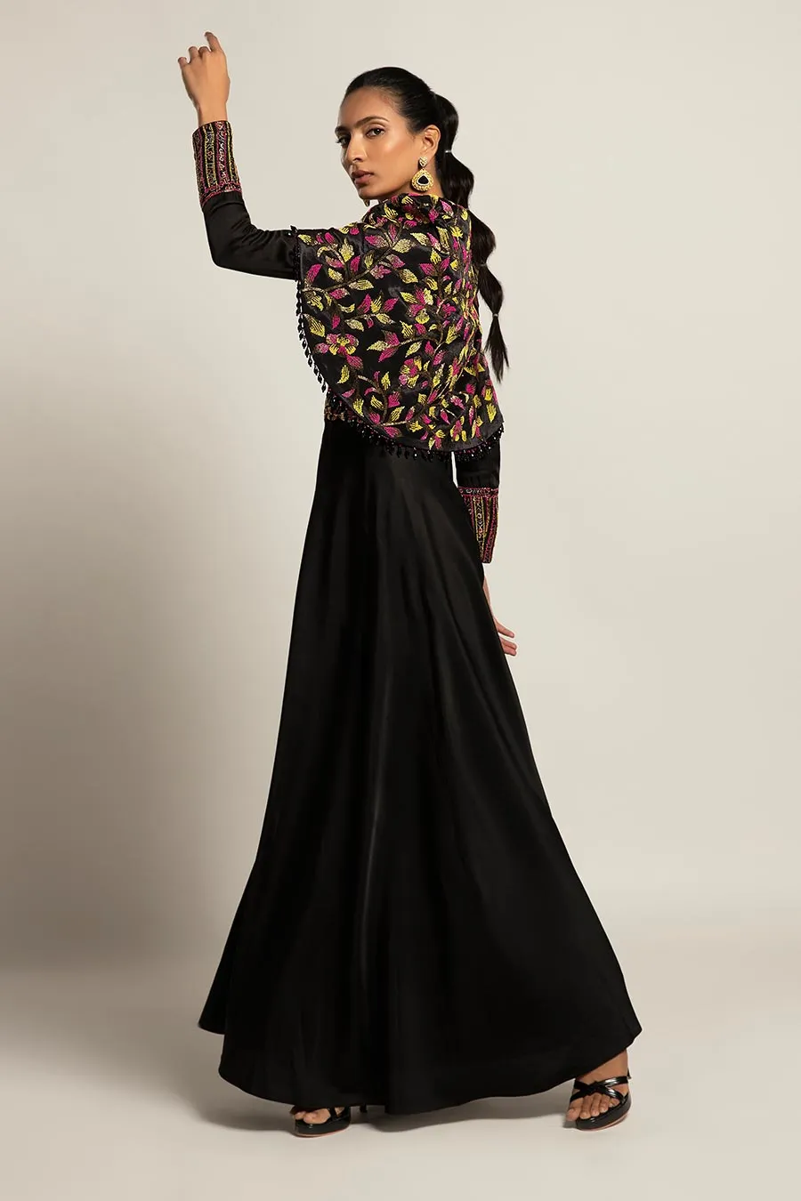 Black Empyrean Embroidered Jumpsuit