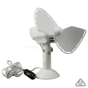 CAFRAMO FAN 2 SPEED ULTIMATE with LIGHTER PLUG - WHITE
