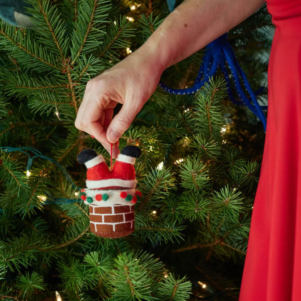 Chimney Santa Ornament
