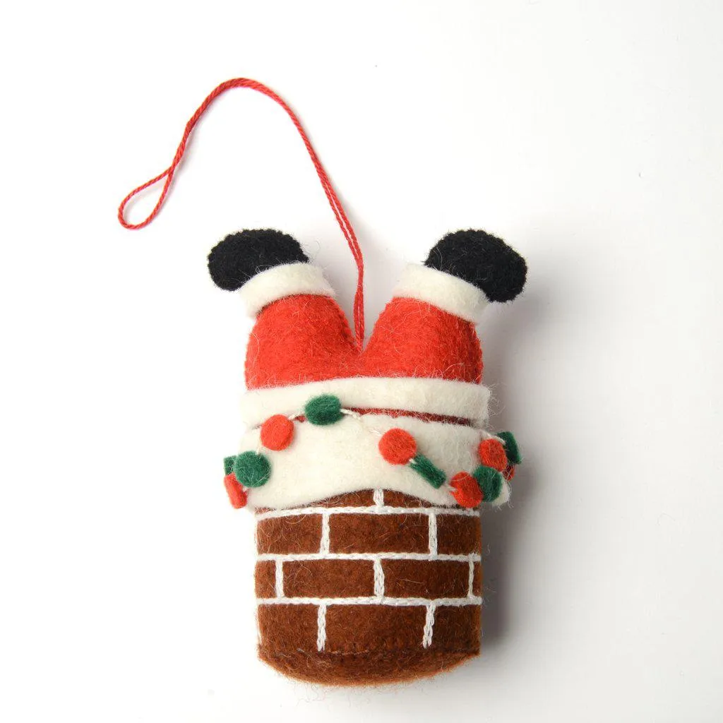 Chimney Santa Ornament