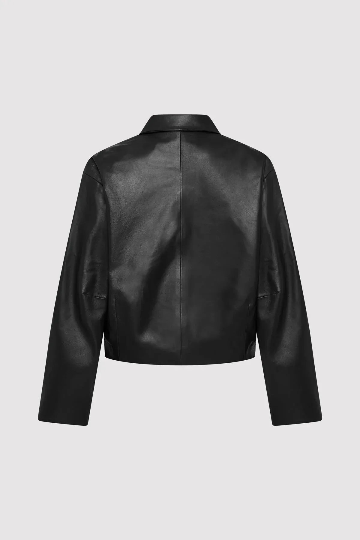 Cocoon Leather Jacket in Black