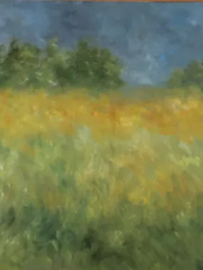 Contemporary landscape painting by Karibou - “La Bourrasque” 22½" x 26¾"