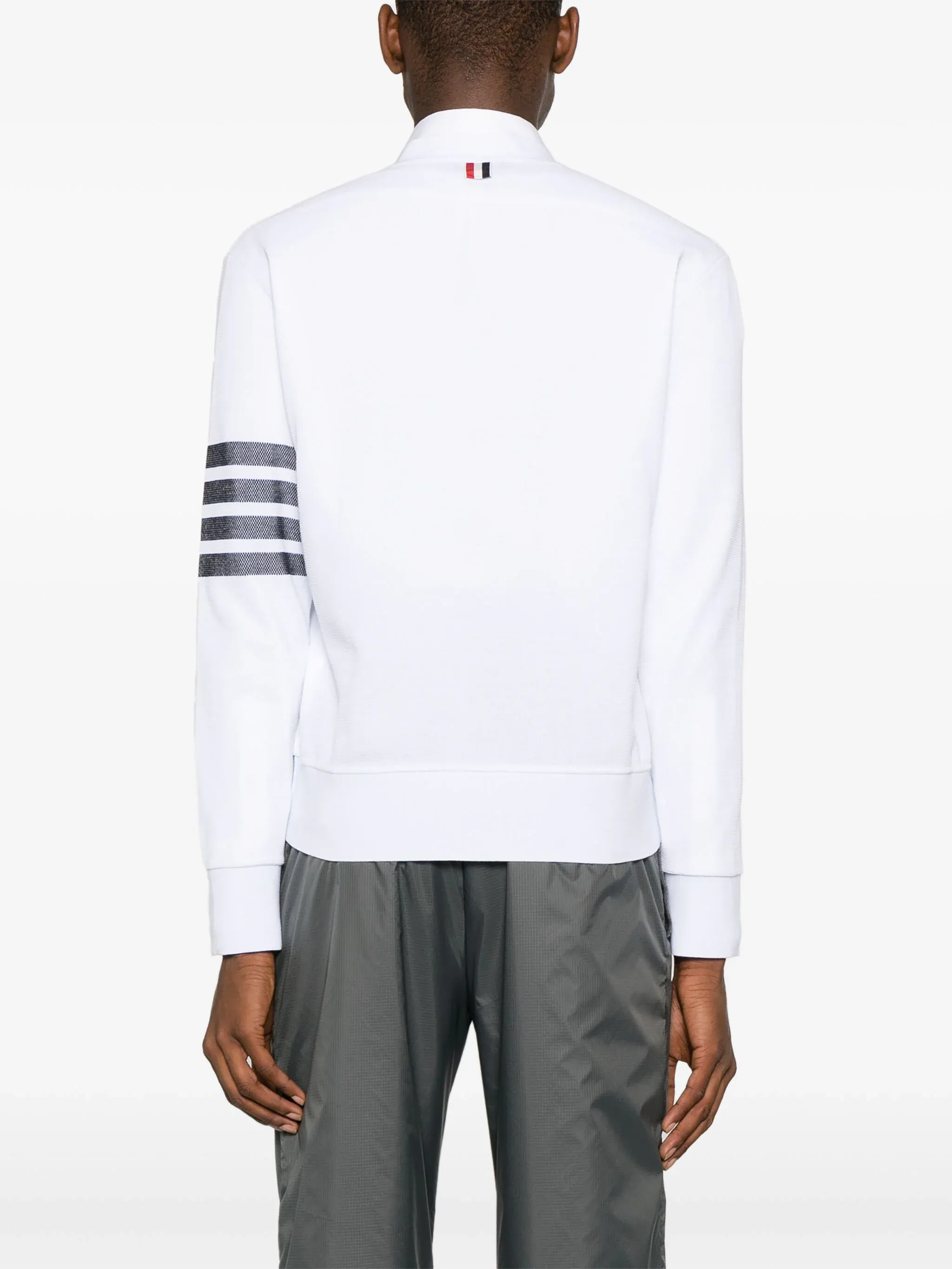 Cotton Pique 4-Bar Cardigan