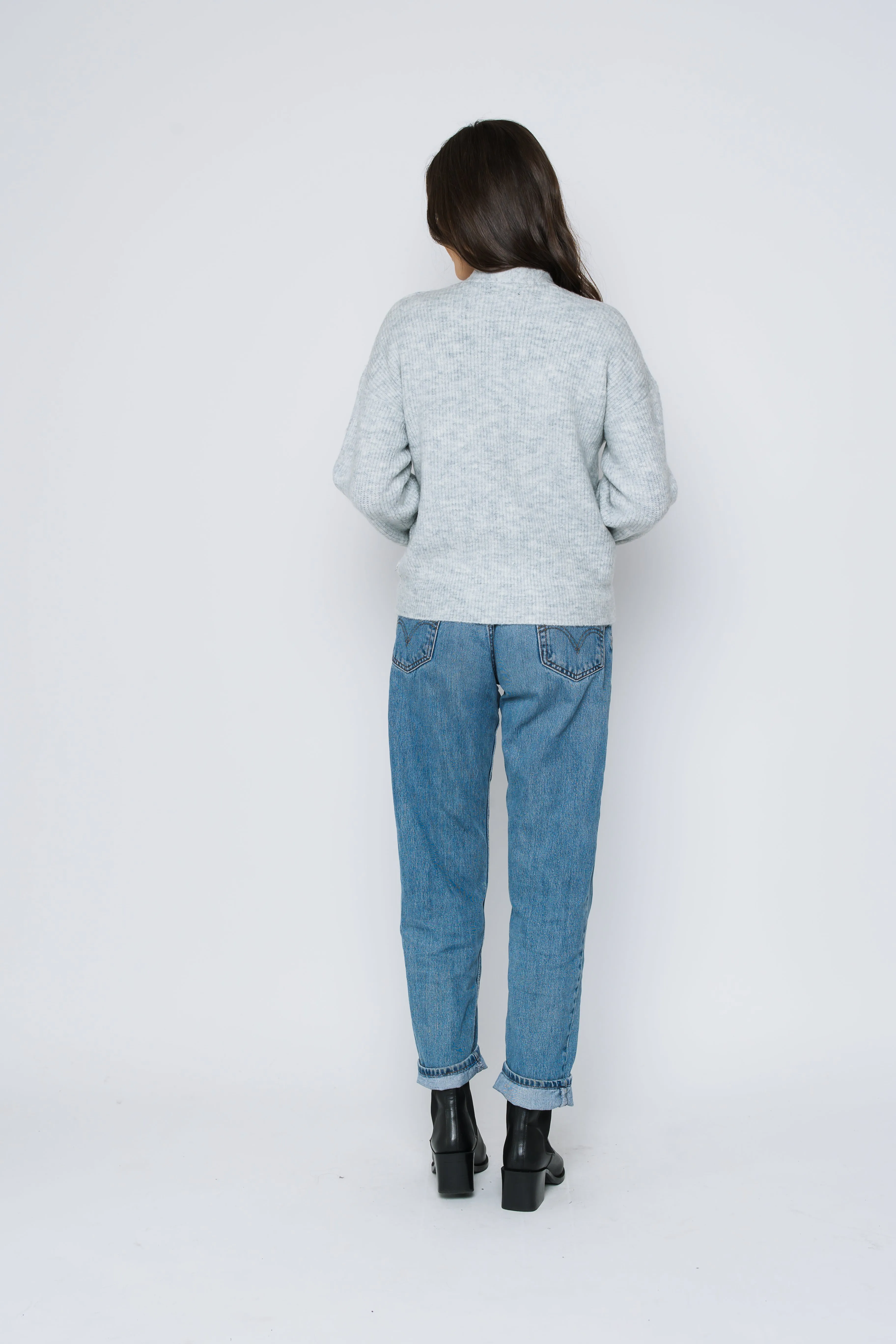 Crystal-Button Front Cardigan