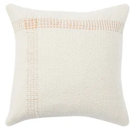 Cuero Handwoven Pillow Cover - Brown Leather & Ivory