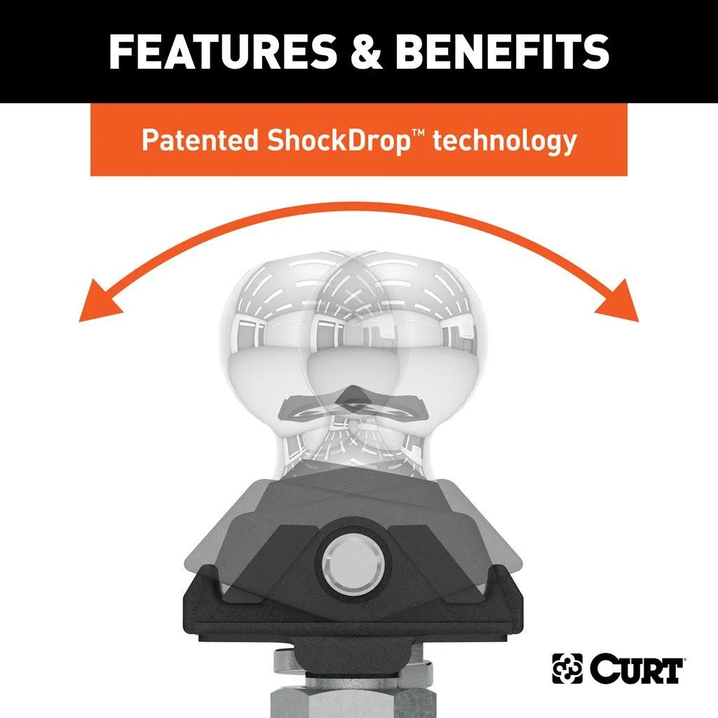 Curt RockerBall Cushion Hitch 7.5K 3" Drop | 2" Shank | 2" Ball