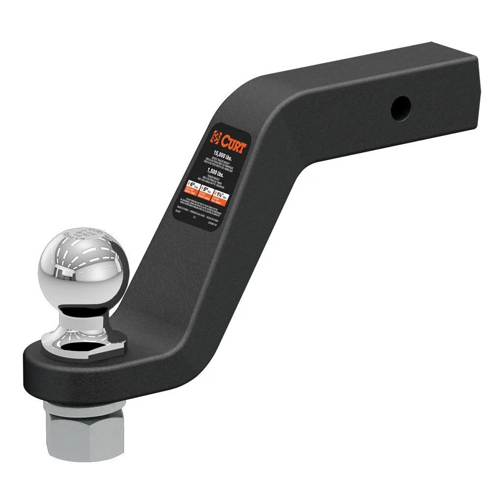 Curt RockerBall Cushion Hitch 7.5K 5" Drop | 2" Shank | 2" Ball