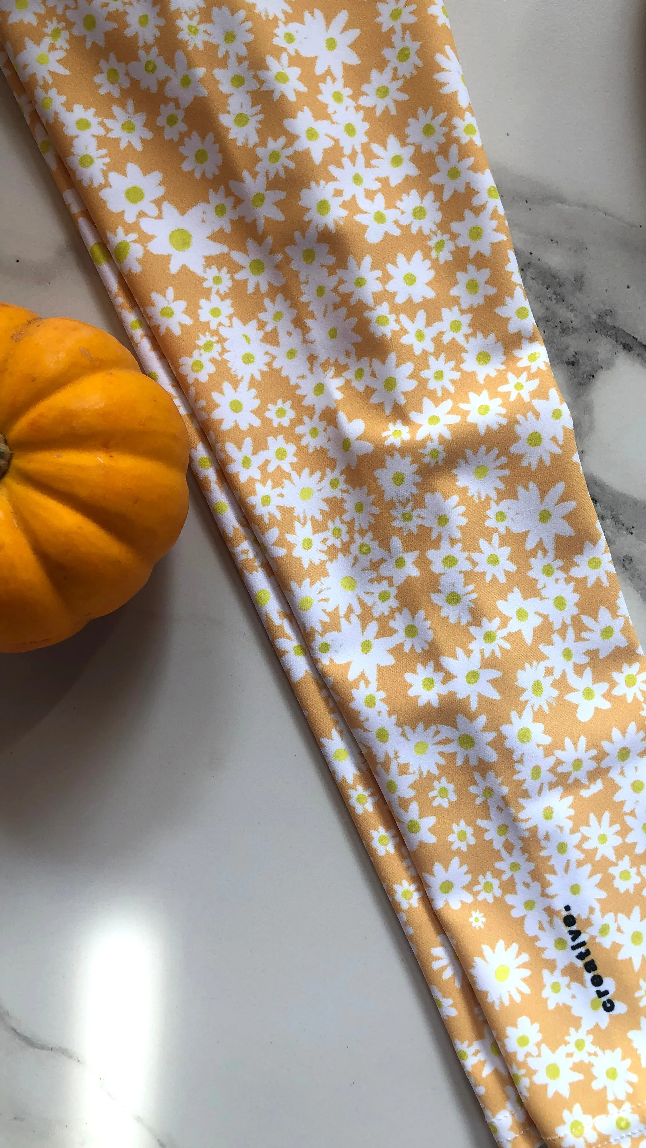 Daisy Orange Girls Leggings