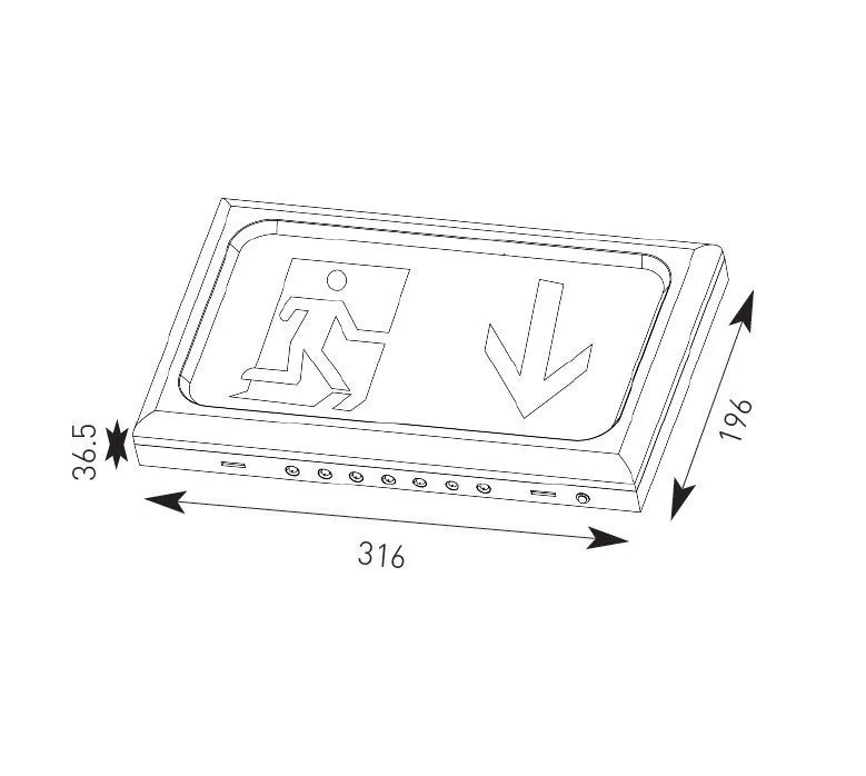 Encore Slimline LED White Body Exit Sign c/w Legend Kit