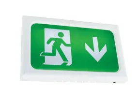 Encore Slimline LED White Body Self Test Exit Sign c/w Legend Kit