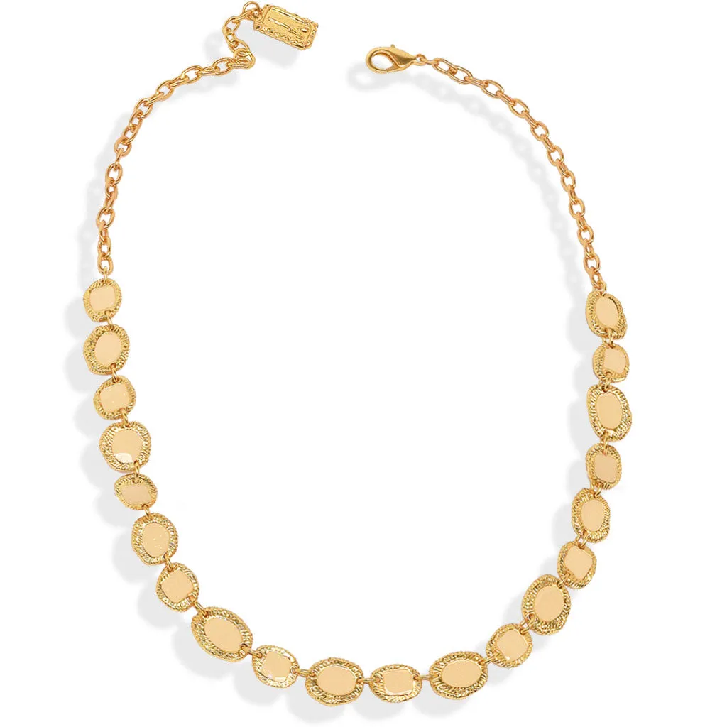 Etched Coin Layer Necklace