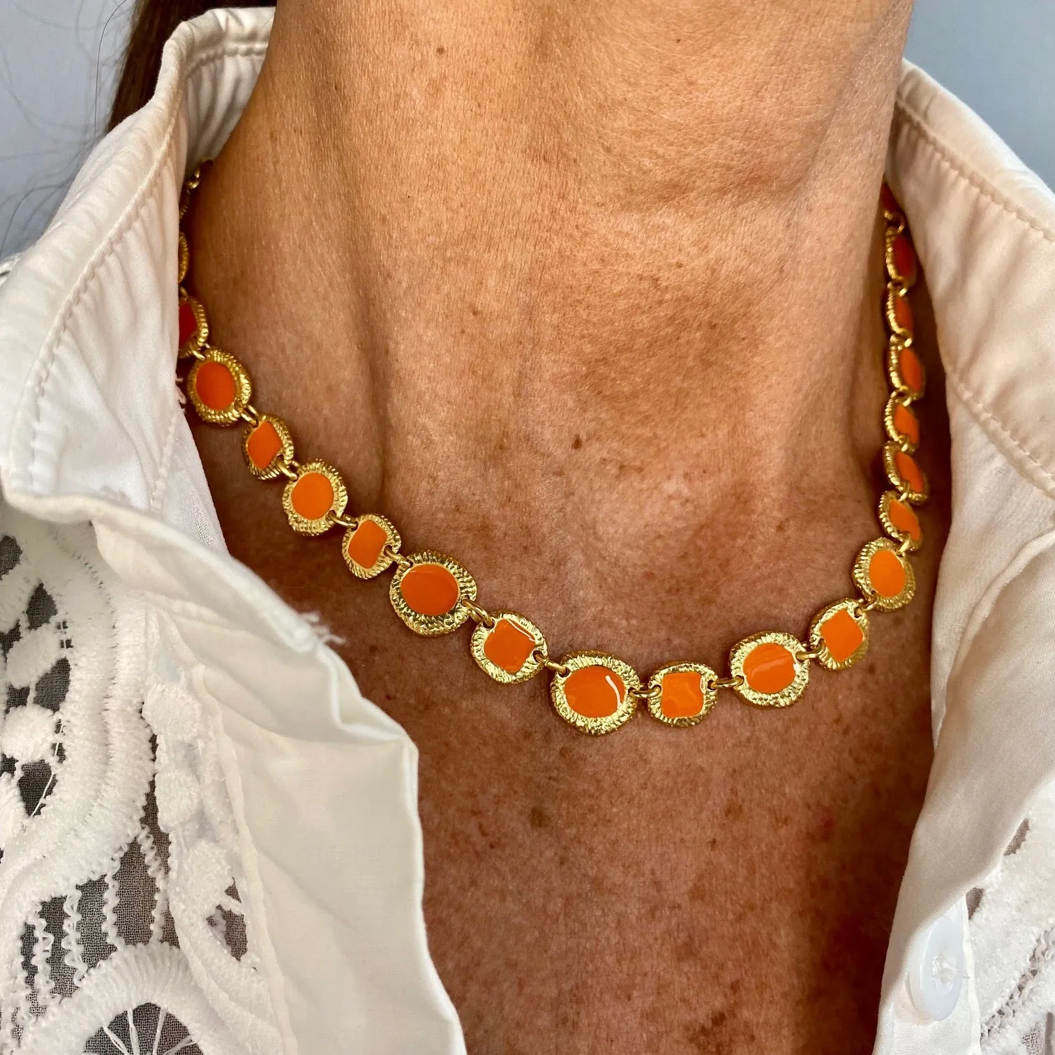 Etched Coin Layer Necklace