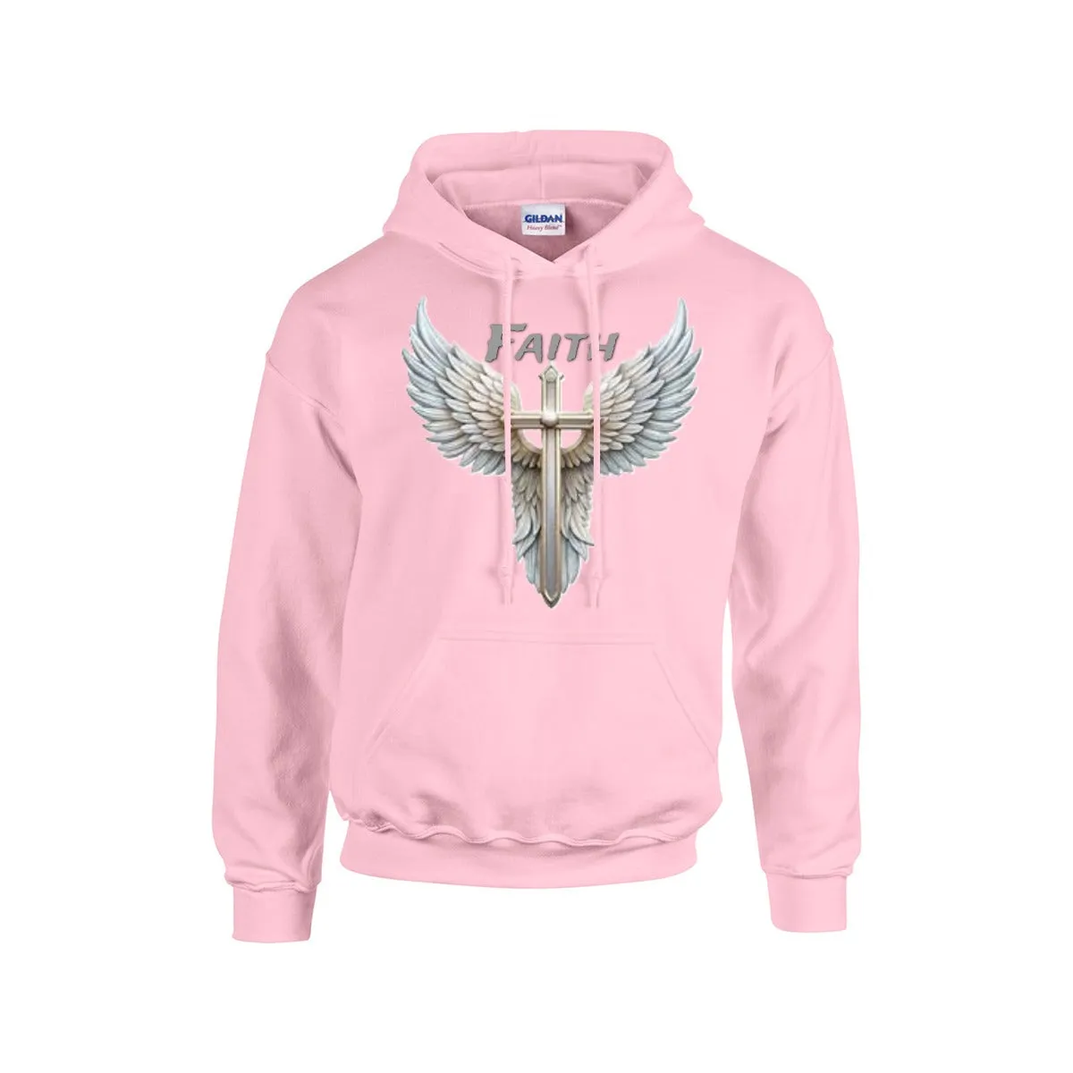 FAITH CROSS WITH WINGS Hoodie |Gildan 18500