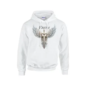 FAITH CROSS WITH WINGS Hoodie |Gildan 18500