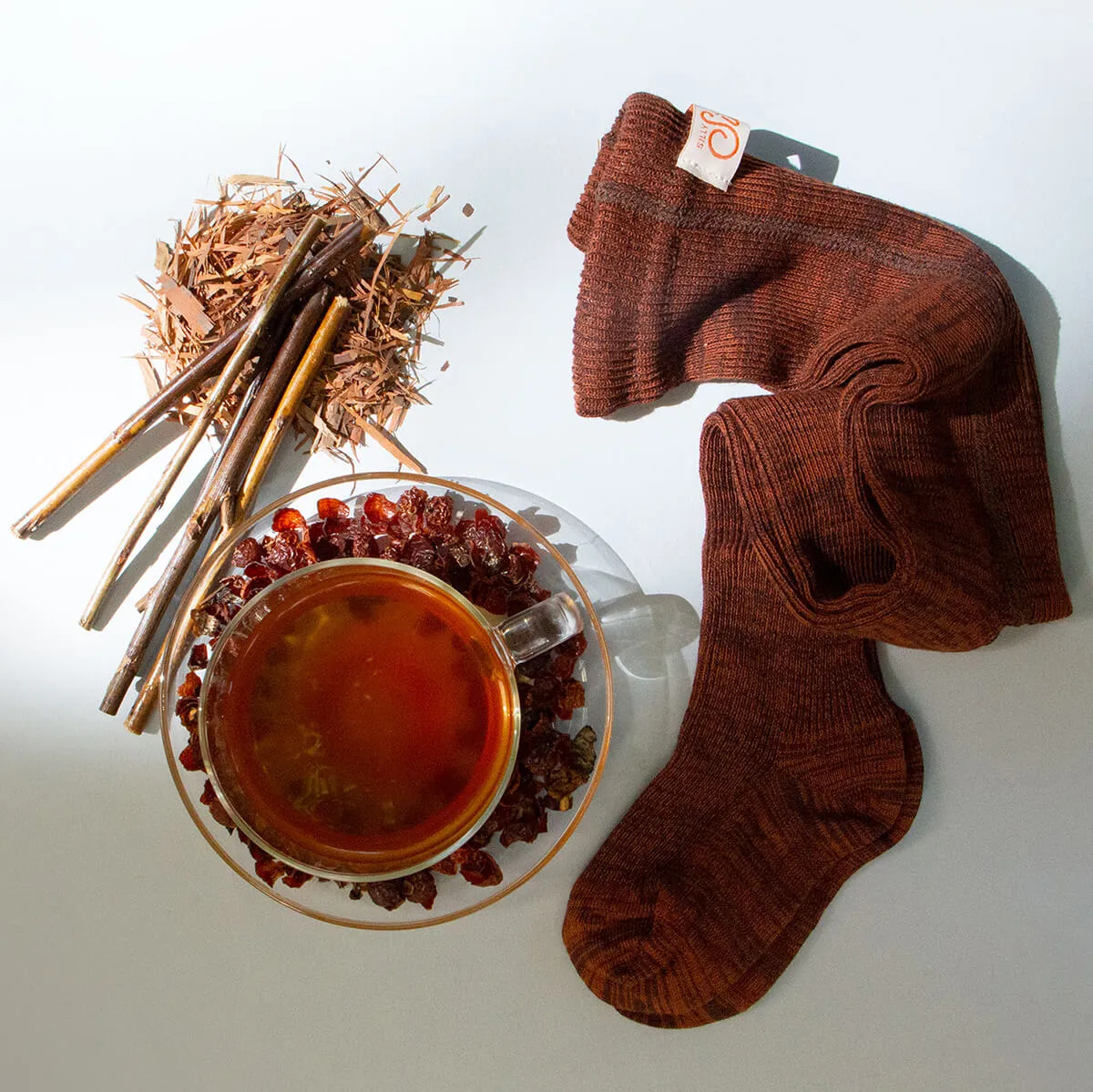 Footed Tights With Braces in Spicy Chai by Silly Silas
