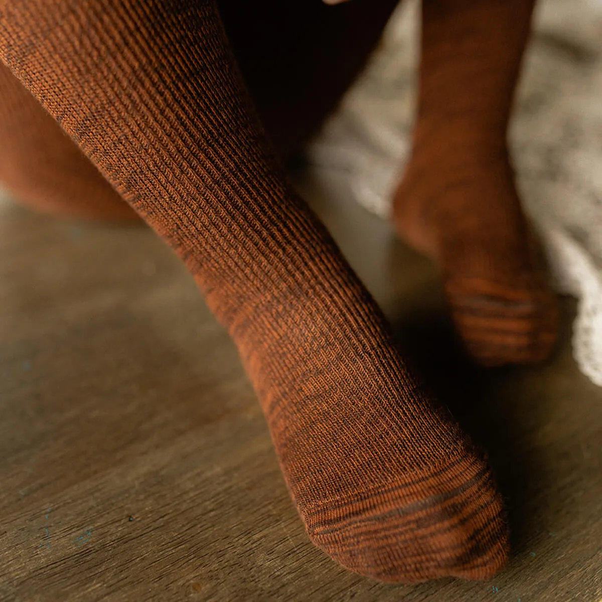 Footed Tights With Braces in Spicy Chai by Silly Silas