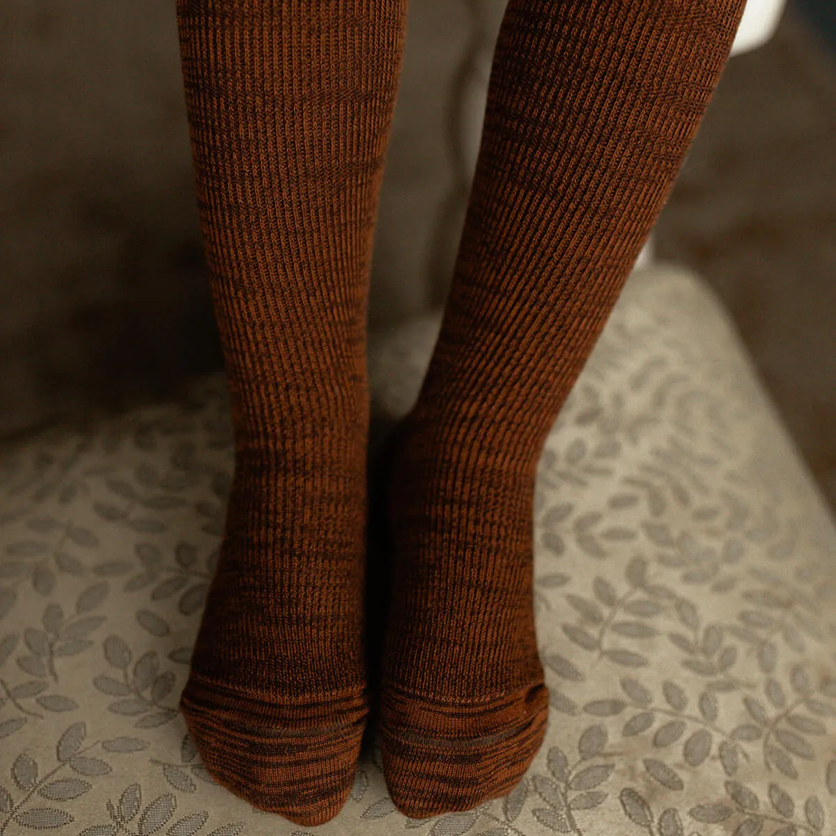 Footed Tights With Braces in Spicy Chai by Silly Silas