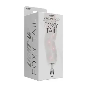Foxy Tail Light Up Faux Fur Butt Plug - White