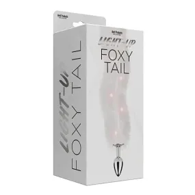 Foxy Tail Light Up Faux Fur Butt Plug With Multicolored Light Pattern Pink