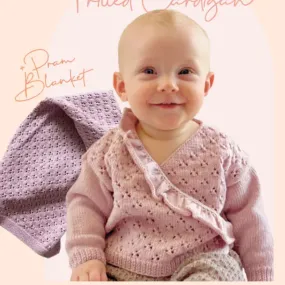 Frilled Cardigan & Pram Blanket Knitting Pattern (2317)