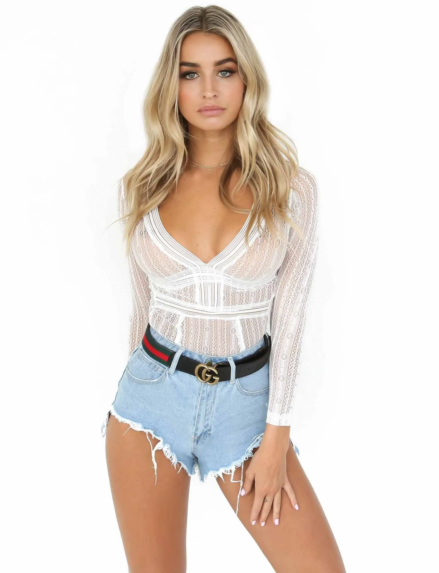 Gabi Bodysuit - White Lace