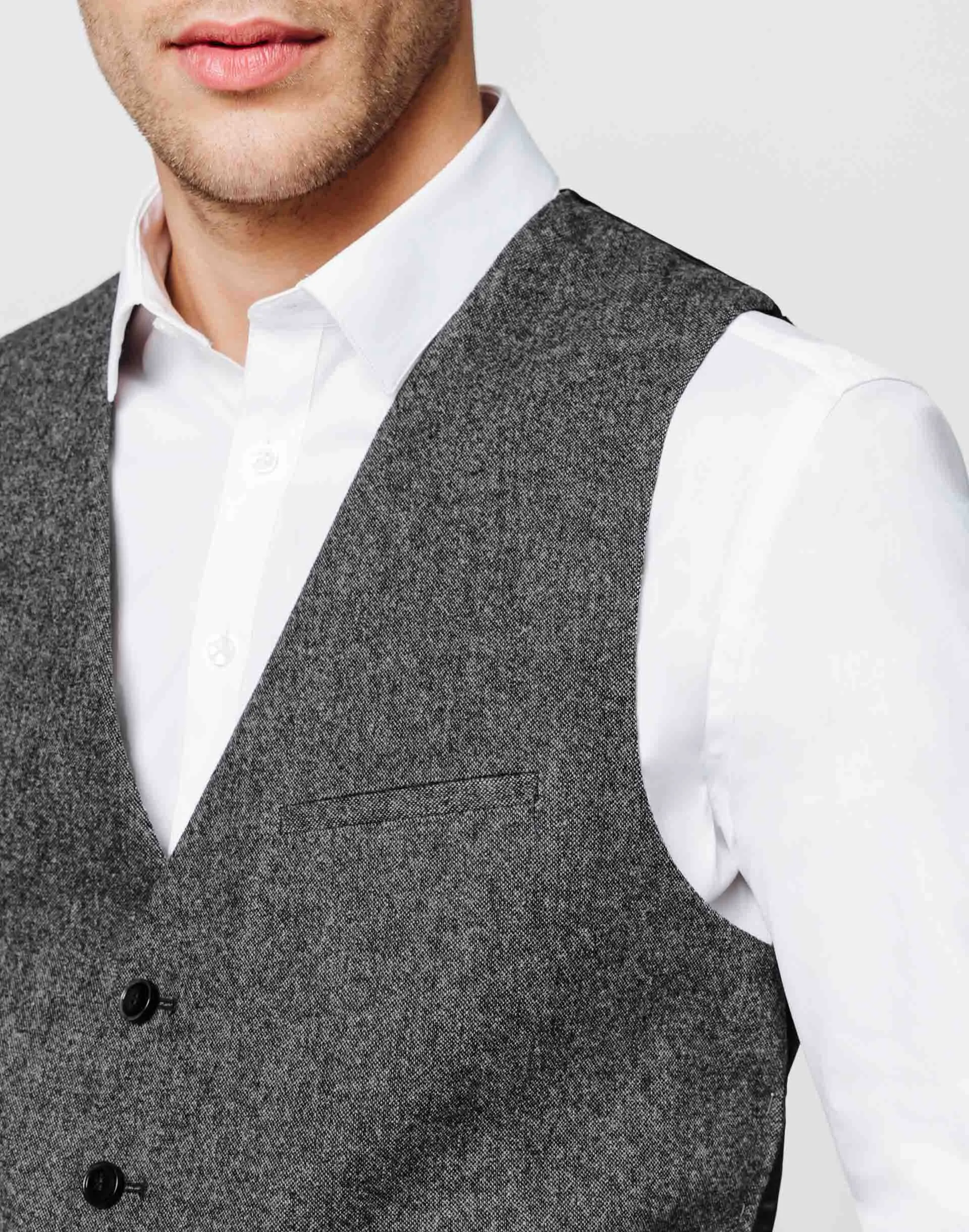 Gilet tweed anthracite
