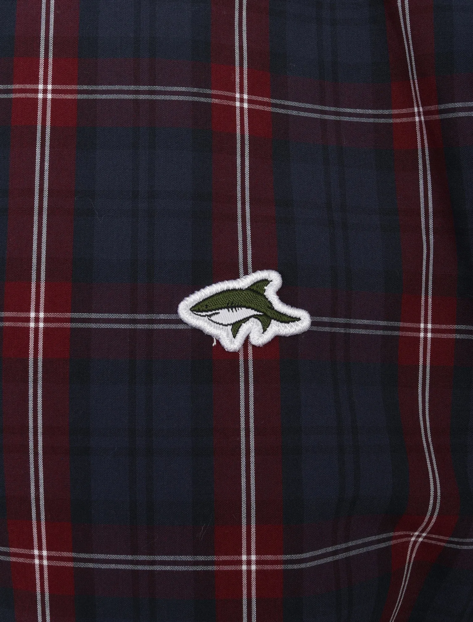Halton Checked Cotton Long Sleeve Shirt In Tawny Port - Le Shark