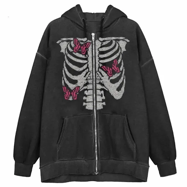 Hip-Hop Street Butterfly Hoodie For Women