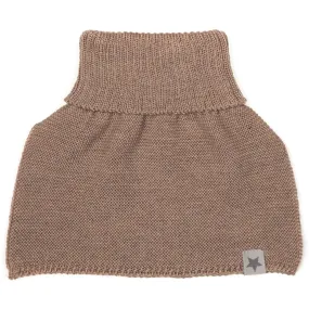 Huttelihut Neck Warmer Solid Wool Knit Turtle Camel